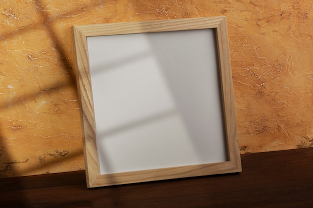 Photo high angle minimal wooden frame