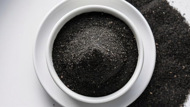 High angle pepper powder in bowl