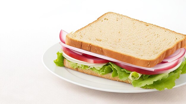 サンドイッチとソースが付いた高角プレート