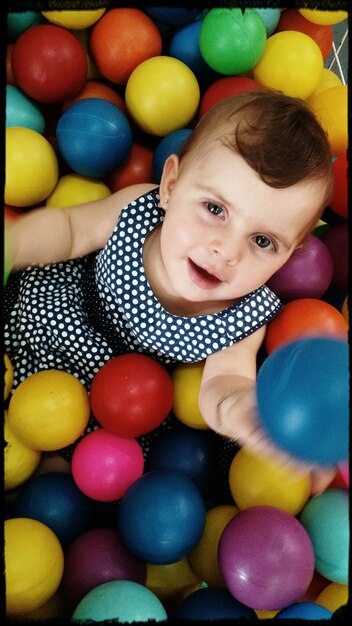 High angle portrait of cute boy