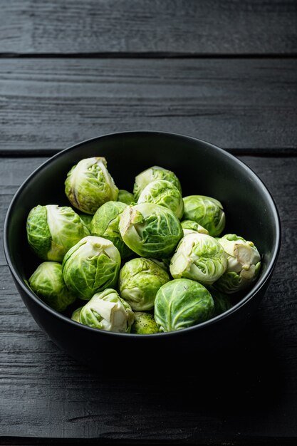 High angle of raw brussels sprouts