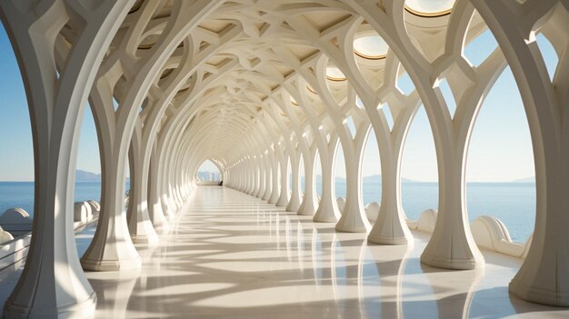 Снимок архитектурной белой темы Arches под высоким углом
