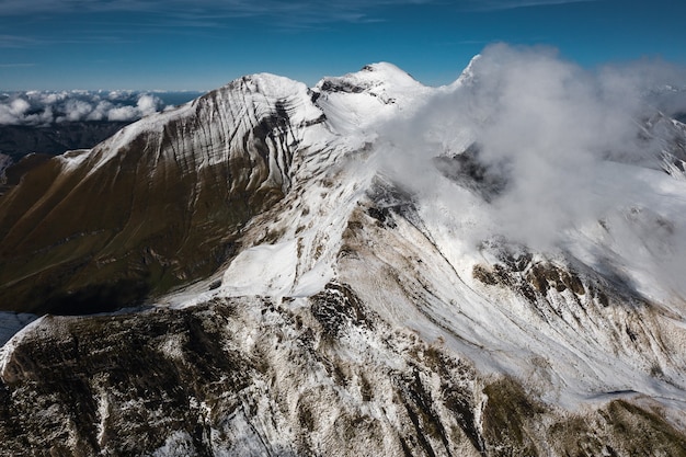 High angle shot of a beautiful mountainous landscape under a cloudy sky in Hong Kong