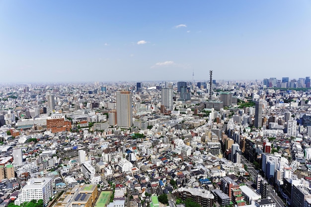 都市風景の高角度撮影