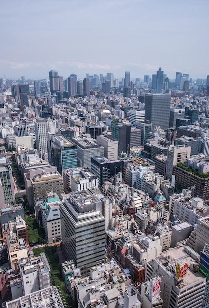 都市風景のハイアングルショット