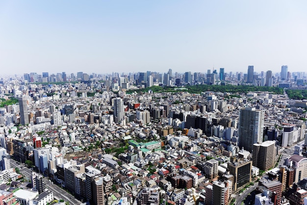 都市風景の高角度撮影