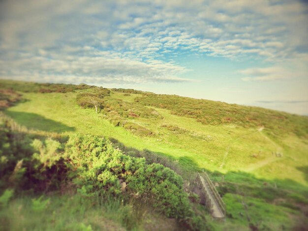 Photo high angle shot of countryside landscape