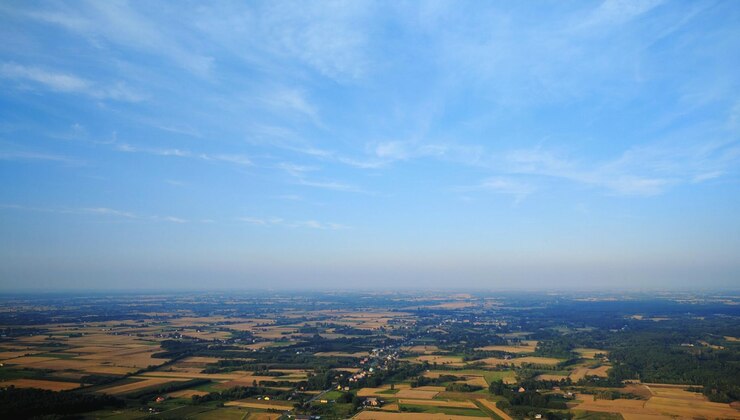Photo high angle shot of countryside landscape