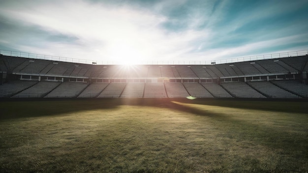 High angle shot of an empty stadium during daytime