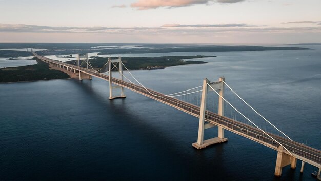 Photo high angle shot of the famous oresund bridge between denmark and sweden oresundsbron