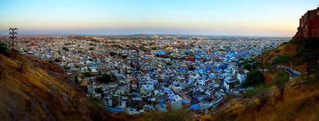 High angle shot of townscape against sky