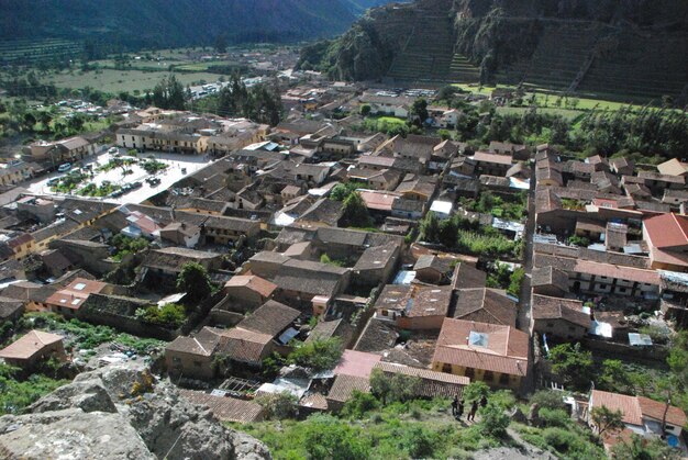 High angle shot of townscape