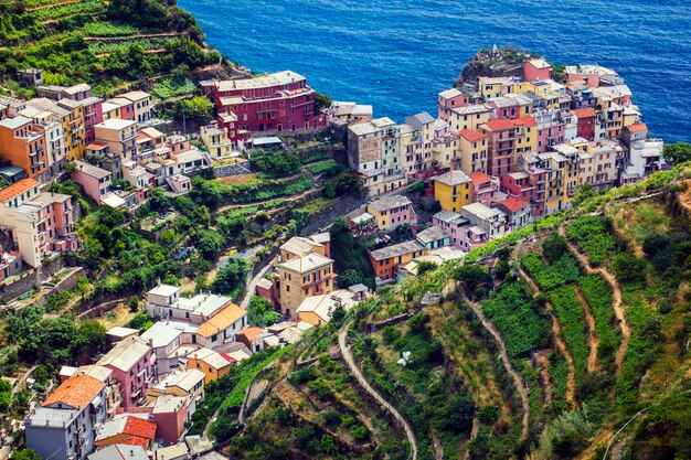 High angle shot of townscape