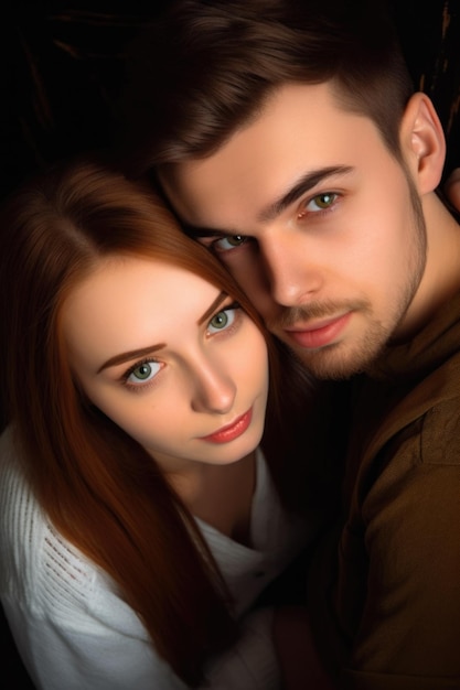 High angle shot of a young couple together