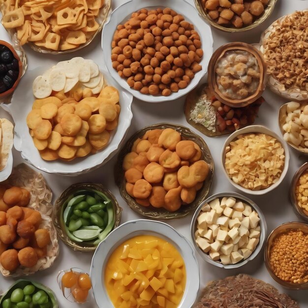 High angle snacks for ramadan day