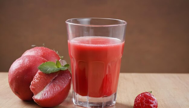 High angle strawberry smoothies in glass