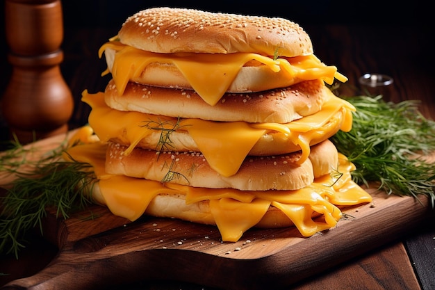 Высокий угол двух сэндвичей с кусочками сыра и огурца