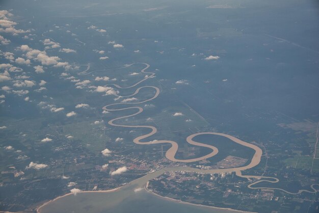 High angle view of aerial view of sky