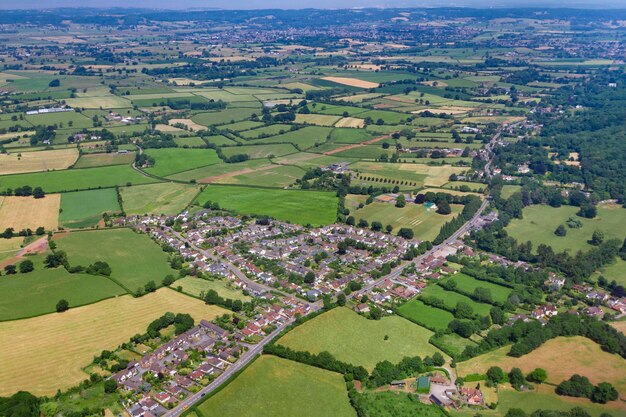 High angle view of agricultural field