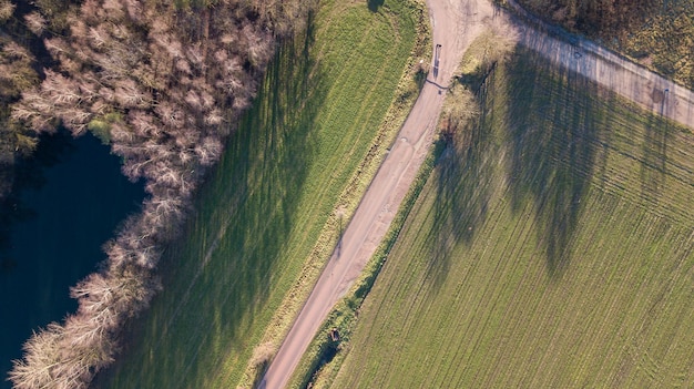 Photo high angle view of agricultural field