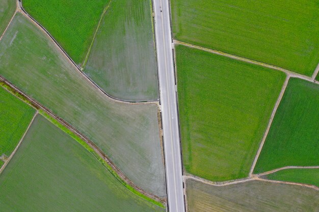 Photo high angle view of agricultural field