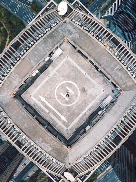 Photo high angle view of airport runway