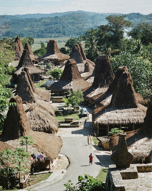 Photo high angle view of ancient village