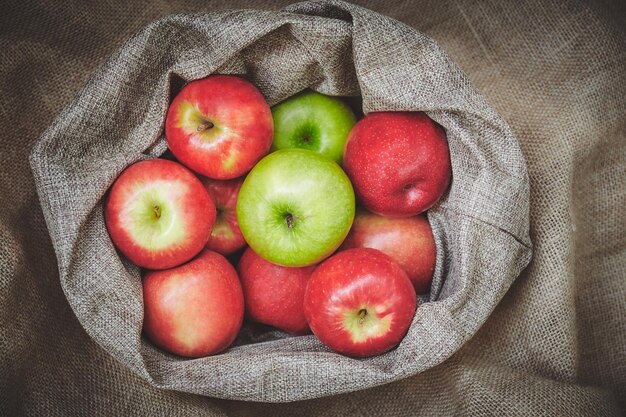 High angle view of apples