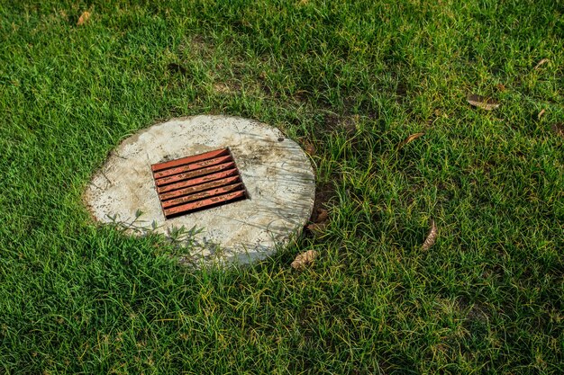 High angle view of ball on field