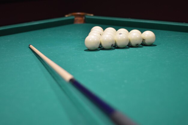 Photo high angle view of balls billiard on table