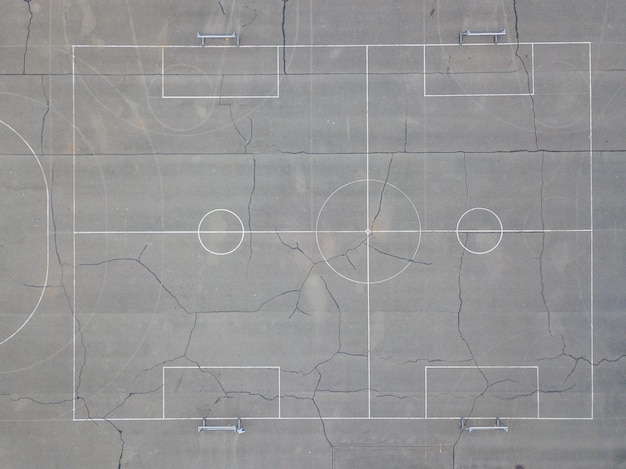 High angle view of basketball court