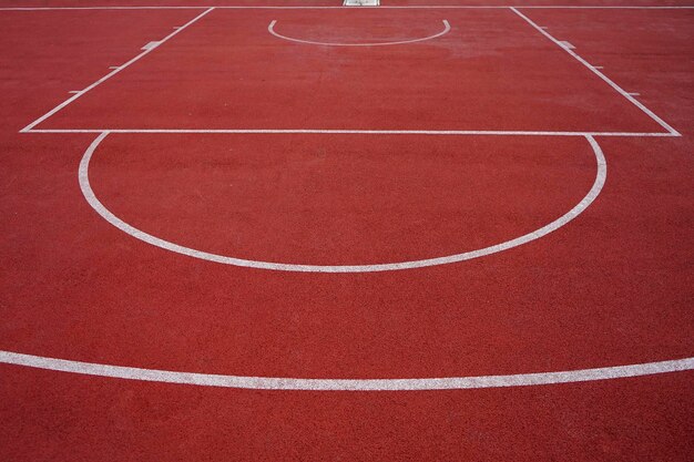 High angle view of basketball court