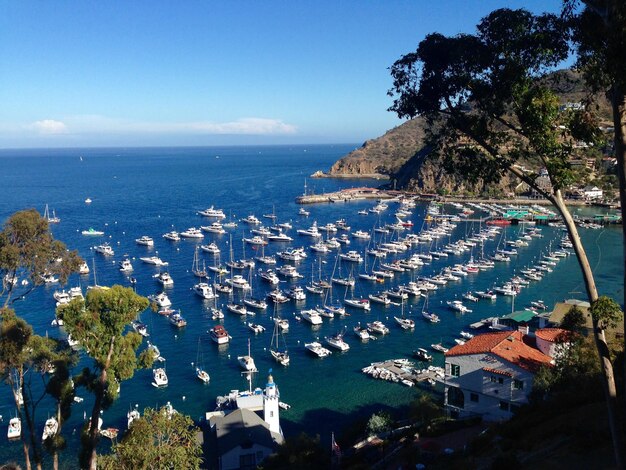 Foto vista ad alto angolo della baia contro il cielo