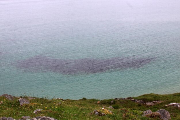 High angle view of beach against sky