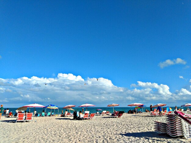 High angle view of beach against sky