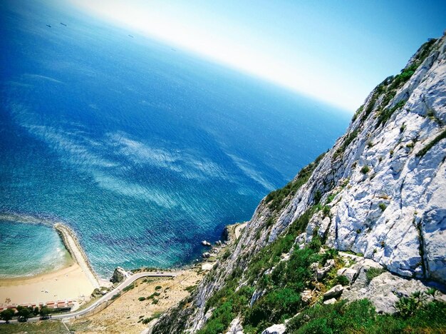 High angle view of beach against sky