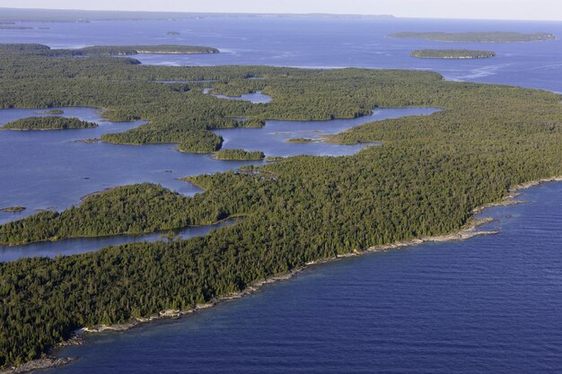 High angle view of beach against sky