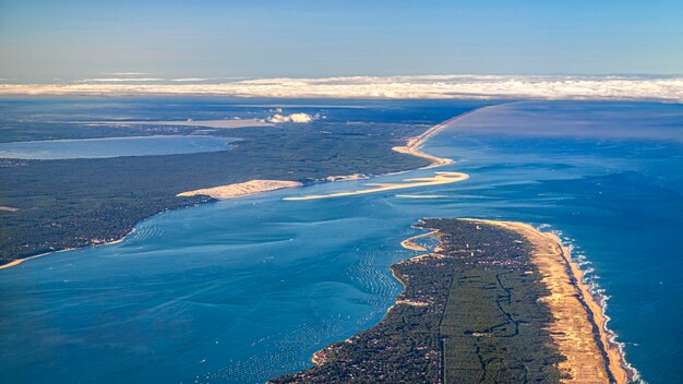 High angle view of beach against sky