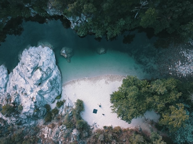 high angle view of beach and sea