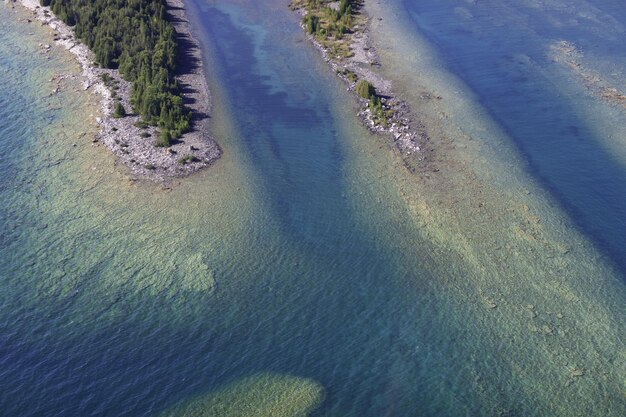 High angle view of beach