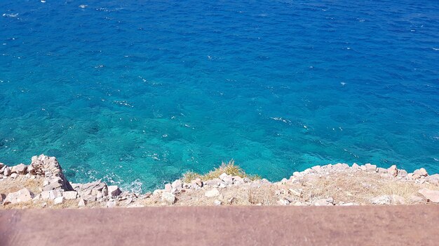 High angle view of beach