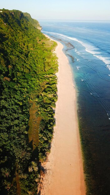 High angle view of beach