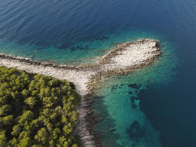 High angle view of beach