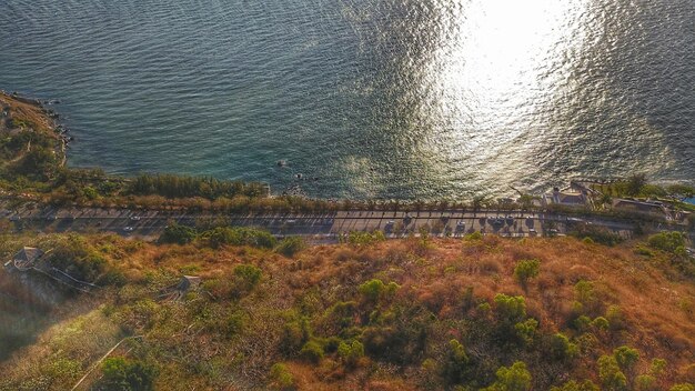 High angle view of beach