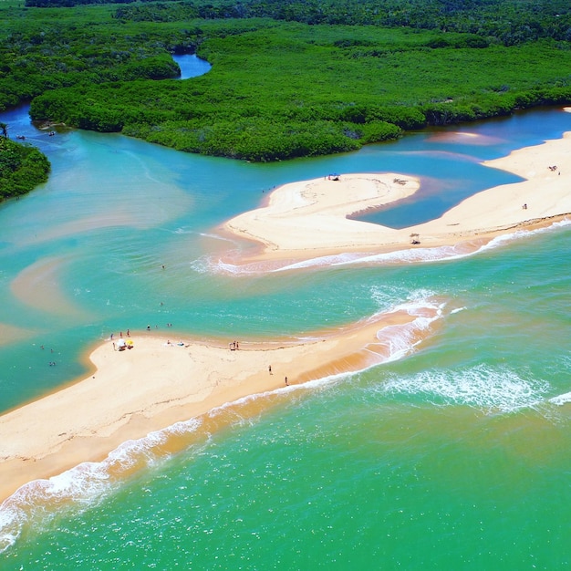 Foto vista ad alto angolo della spiaggia