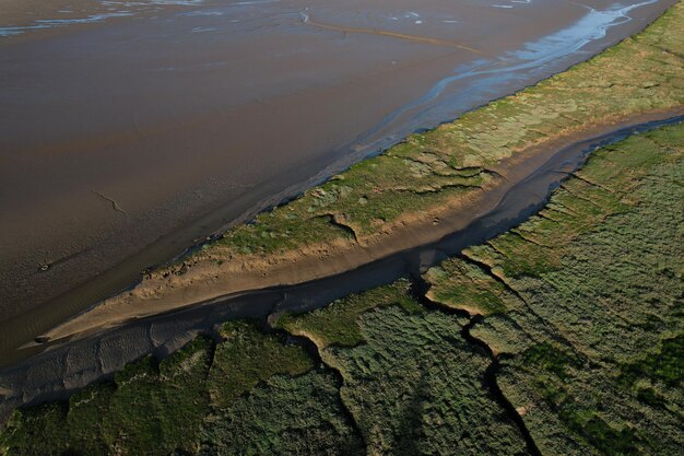 Foto vista ad alto angolo della spiaggia