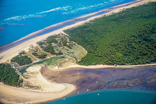 High angle view of beach