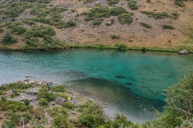 Foto vista ad alto angolo della spiaggia