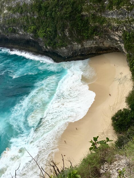 Foto vista ad alto angolo della spiaggia