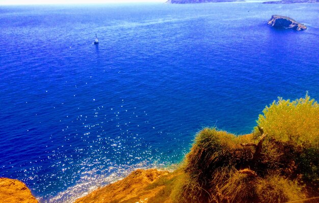 High angle view of beach